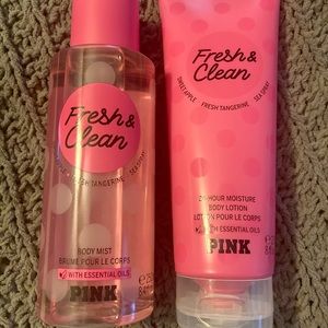 Victoria’s Secret PINK Fresh & Clean Body Mist & Lotion Set FULL SIZE